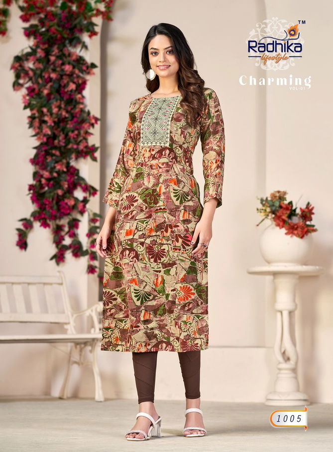 Radhika Charming Vol 1 Modal Printed Kurtis Catalog
